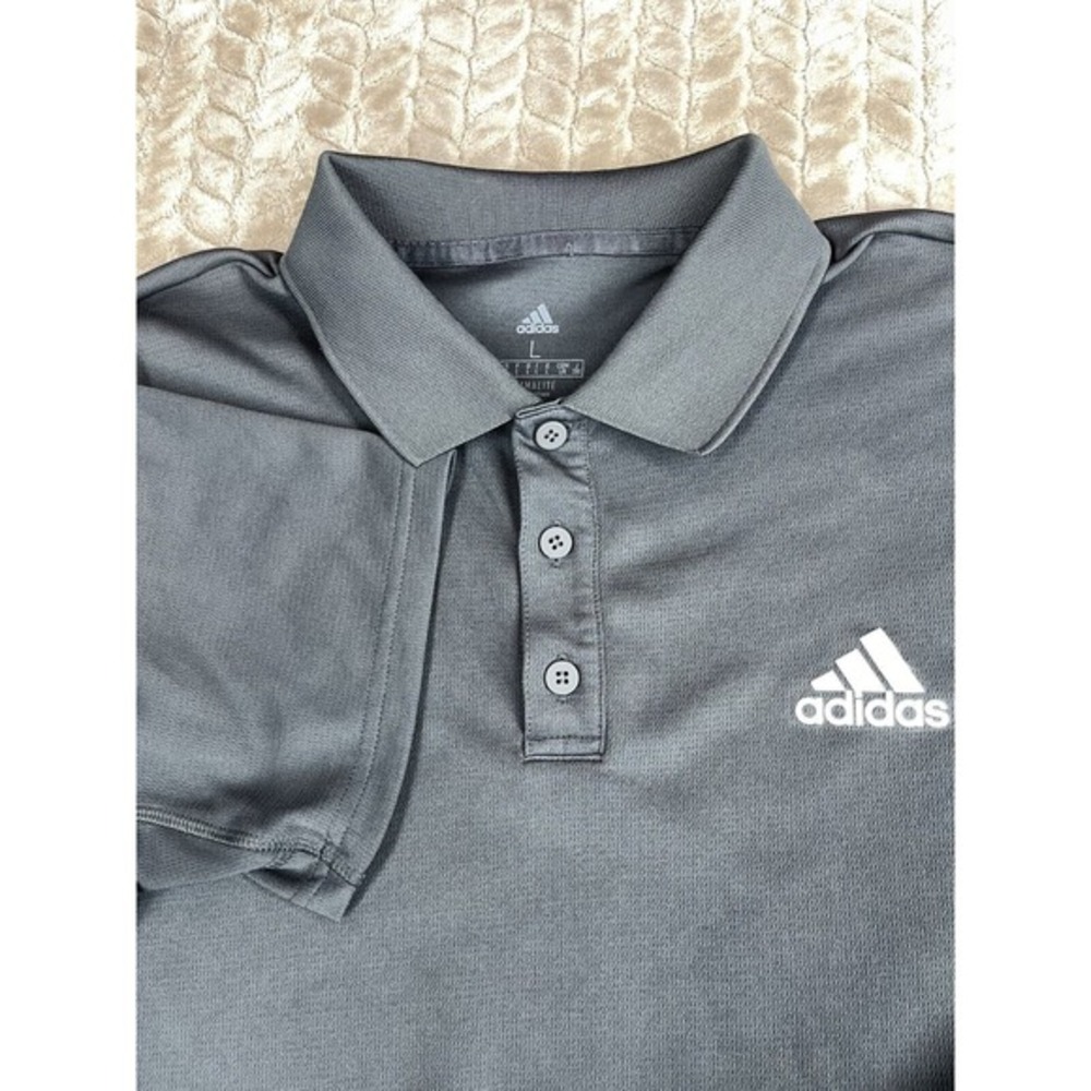 Adidas Golf Polo Mens Large Black Short Sleeve Climalite EC3025 Shirt
